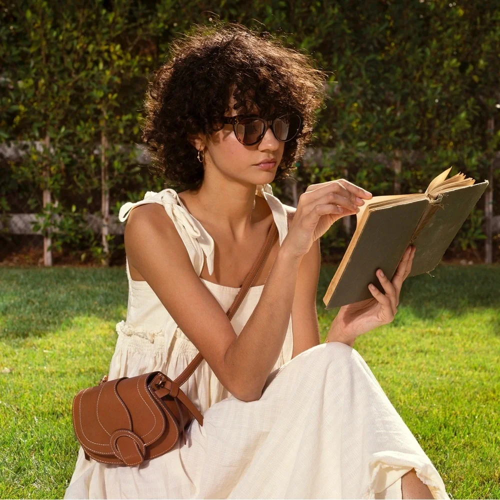 Rachel Zoe Crossbody Tan Convertible Hip Shoulder Vegan Leather Bag NEW - Picture 5 of 10